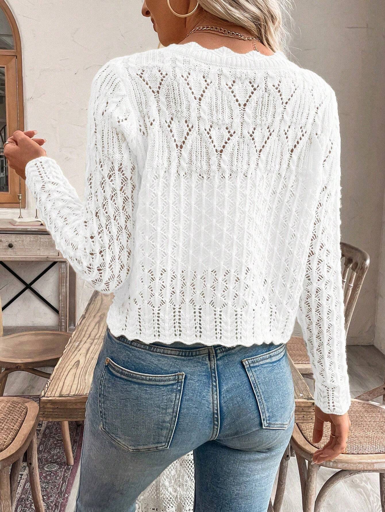 Strickjacke Weiß