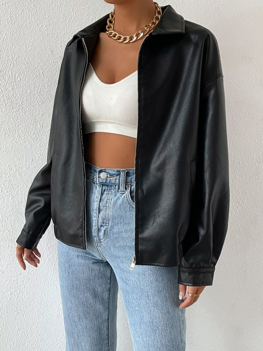 Lederjacke Schwarz